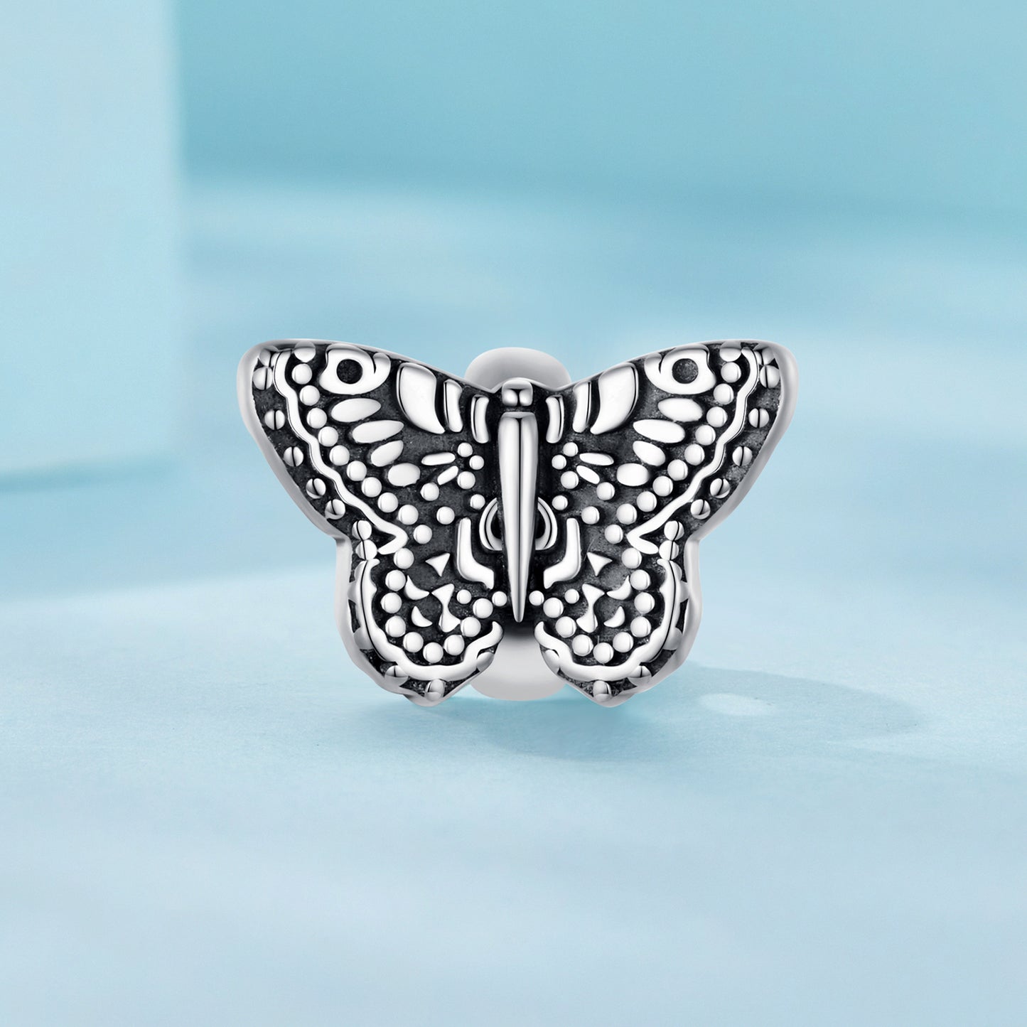 Charm Espaceur Avec Silicone Motif Papillon Vntage