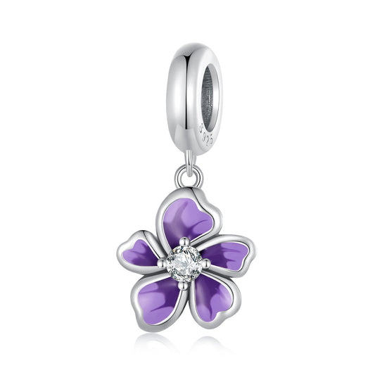 Charm Pendentif  Fleur Violette