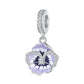 Charm Pendentif Pensée Violette Élégante