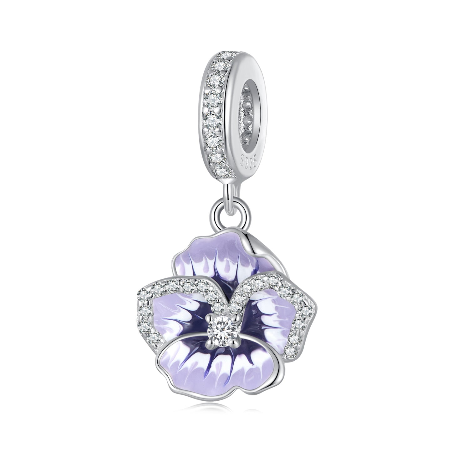 Charm Pendentif Pensée Violette Élégante