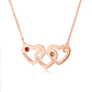 Coeurs Intertwined Collier Avec Birthstones En Rose Gold Placage
