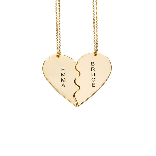 Collane con nome a cuore personalizzate placcate in oro 18k