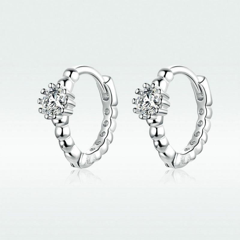 Argent 925 Brillant Amour Boucles D'Oreilles