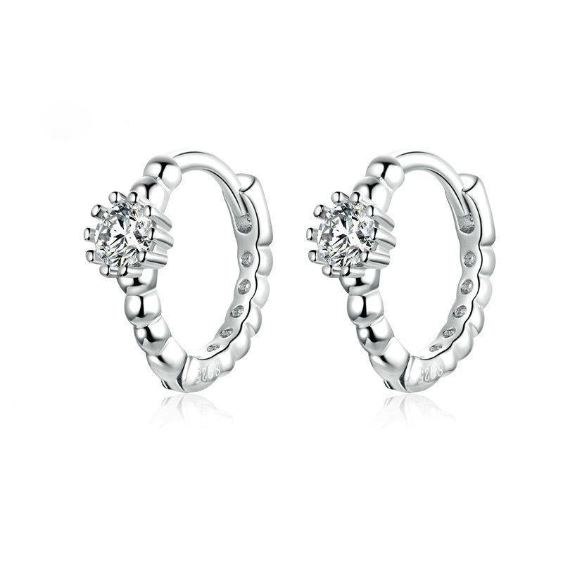 Argent 925 Brillant Amour Boucles D'Oreilles