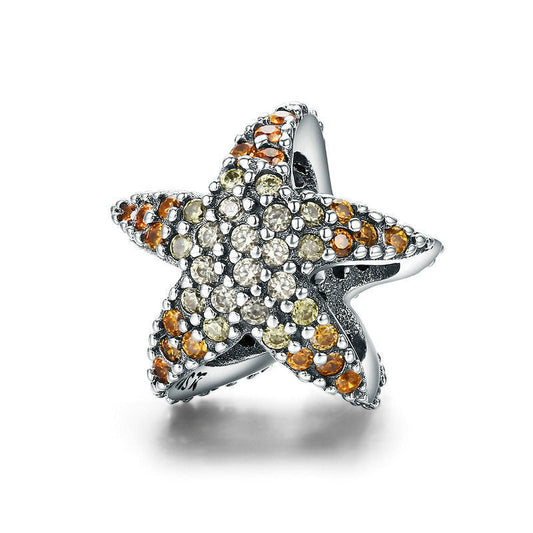 Tropical Starfish Sterling Silver Bracelet Charm Bead-DUNALI