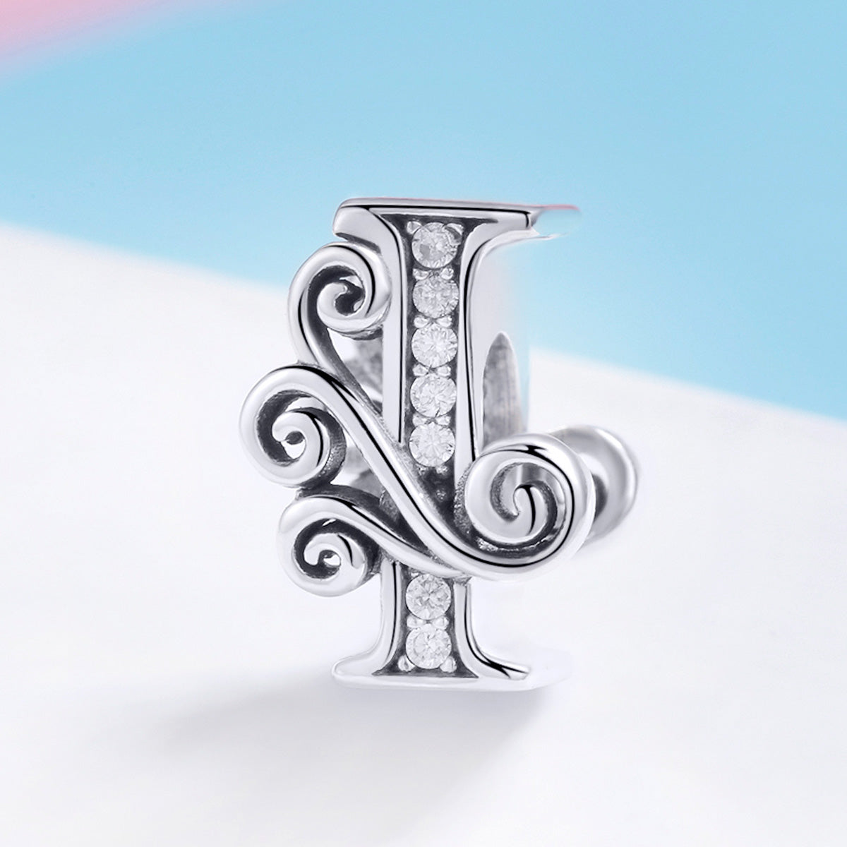 Charm Lettre I Creuse en Argent Sterling