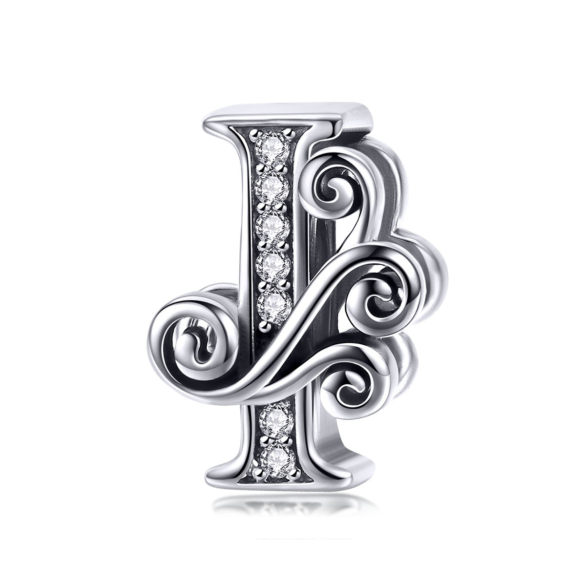 Charm Lettre I Creuse en Argent Sterling