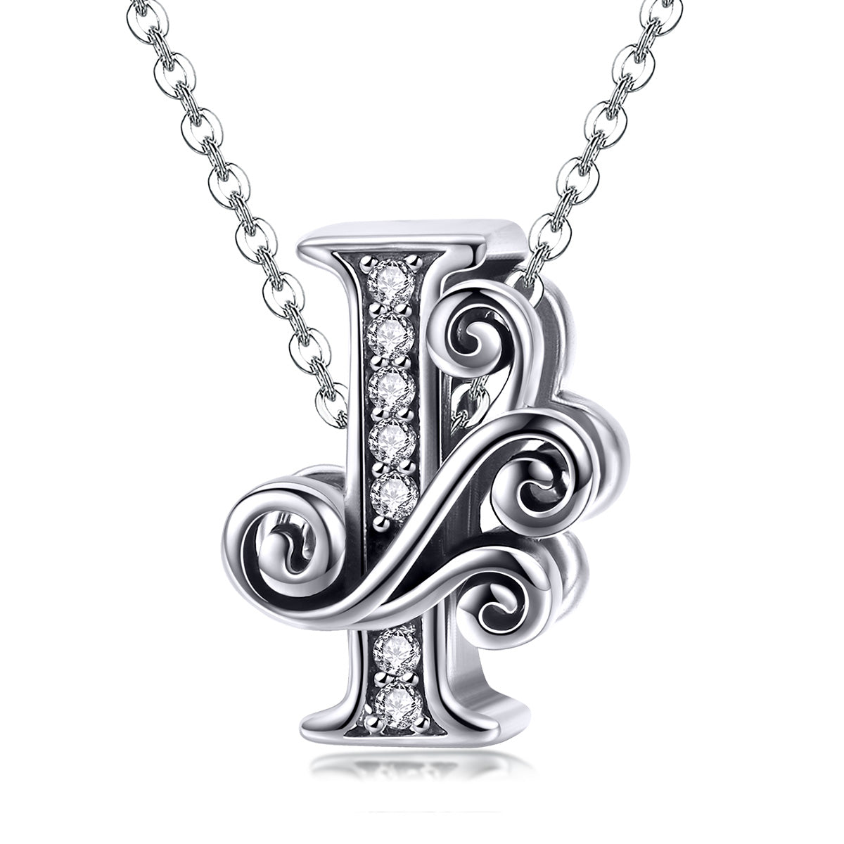 Charm Lettre I Creuse en Argent Sterling