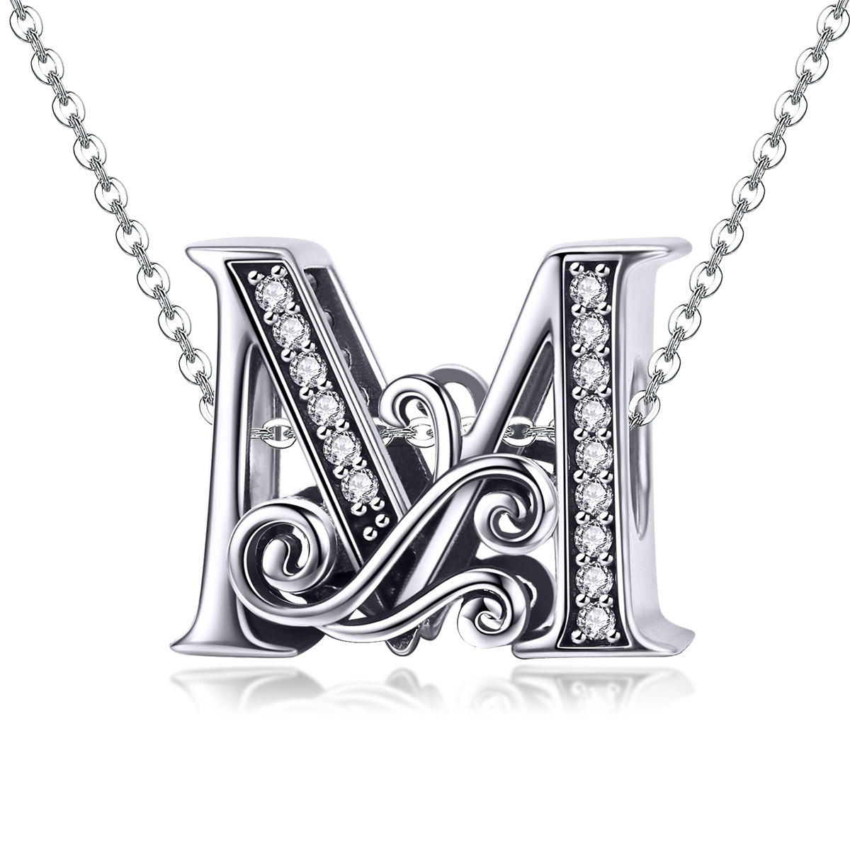 Charm Lettre M Creuse en Argent Sterling