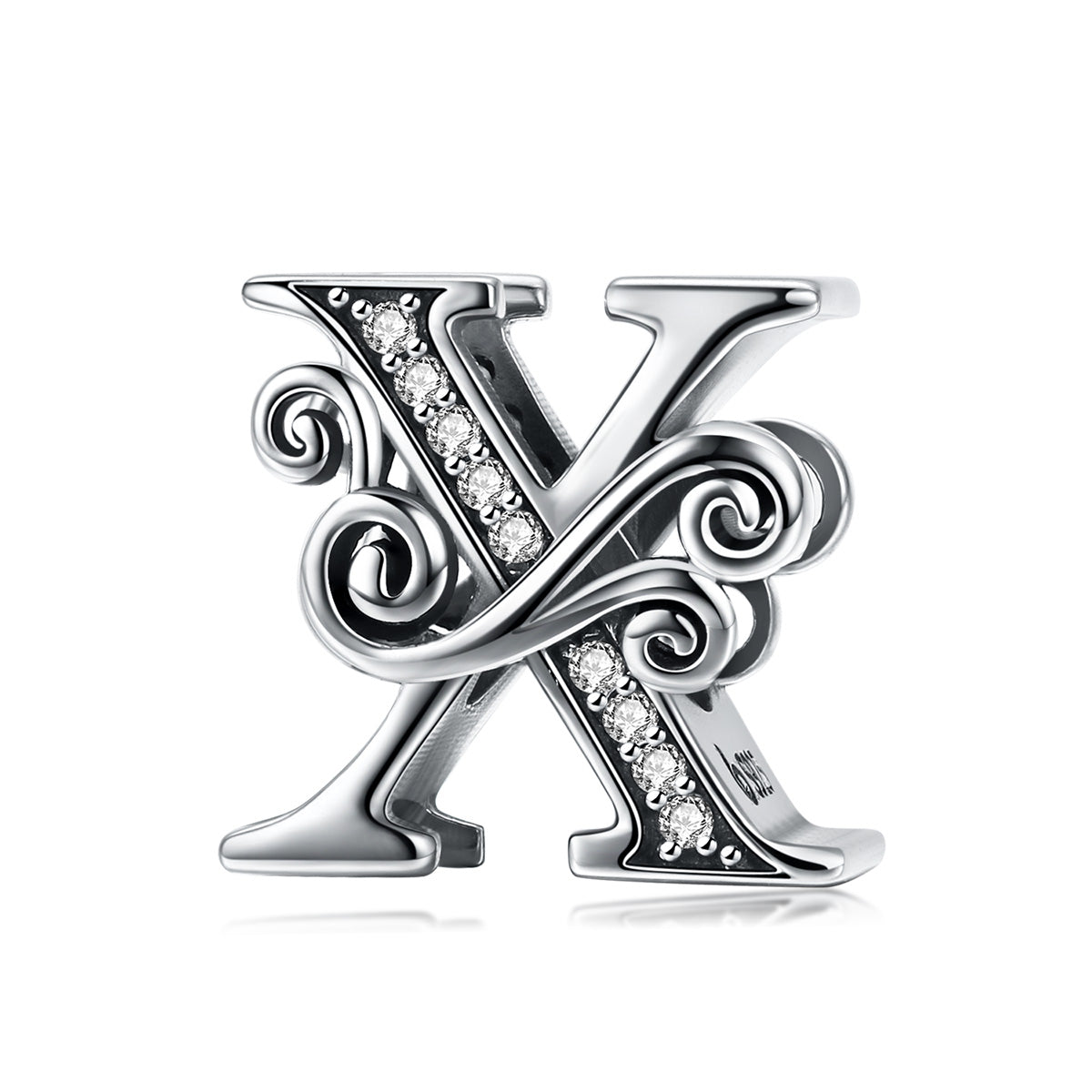 Charm Lettre X Creuse en Argent Sterling