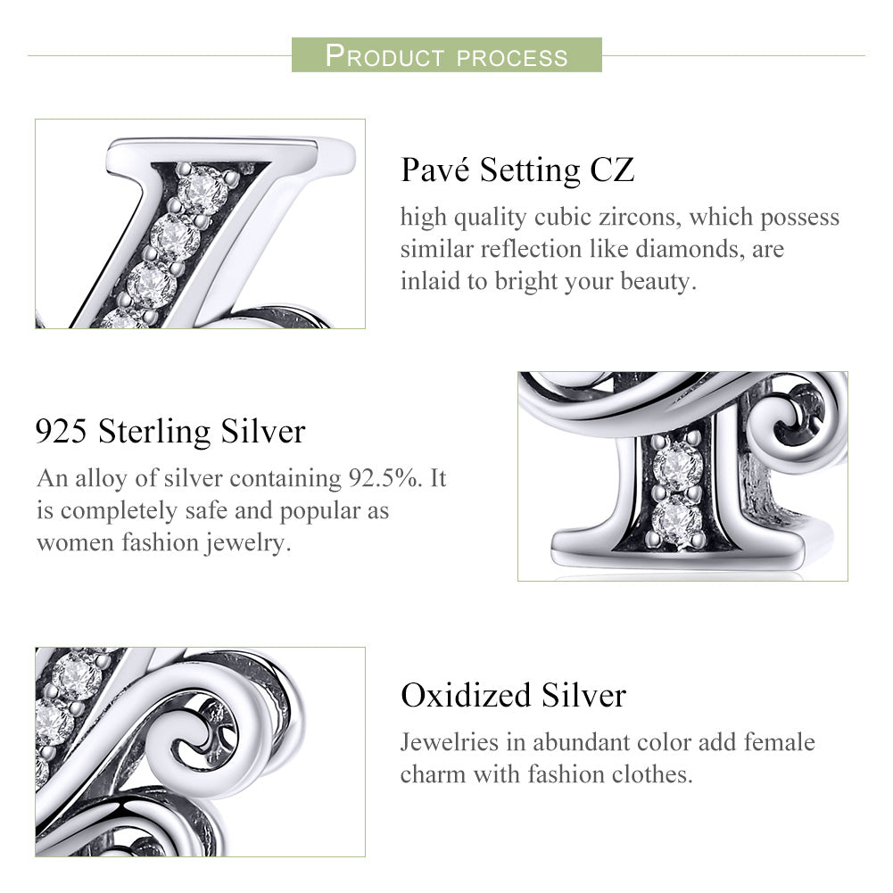 Charm Lettre Y Creuse en Argent Sterling