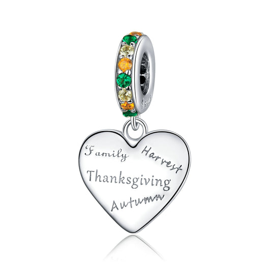 Charm pendentif coeur Thanksgiving Love and Home