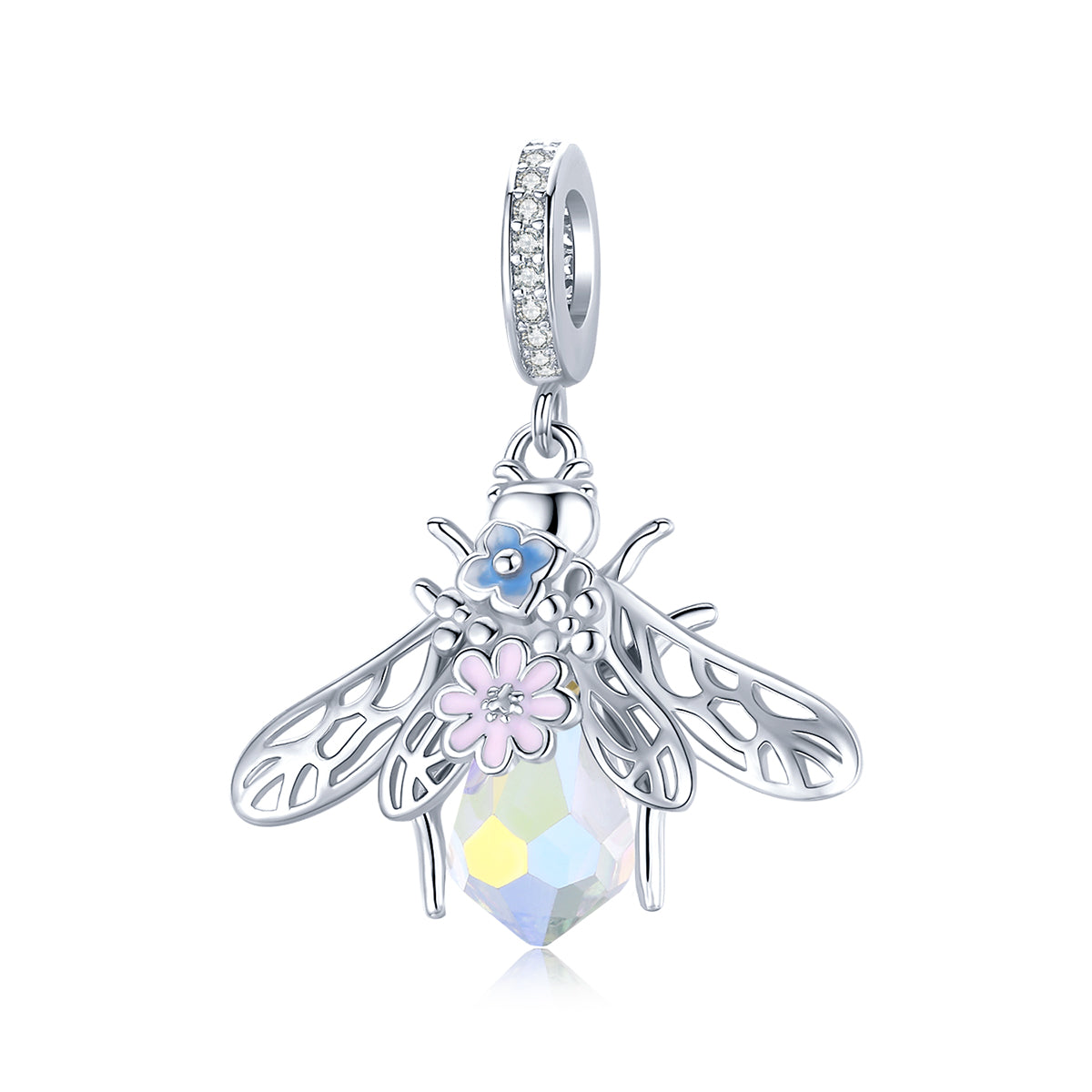 Élégant Charm Pendentif Abeille Colorée