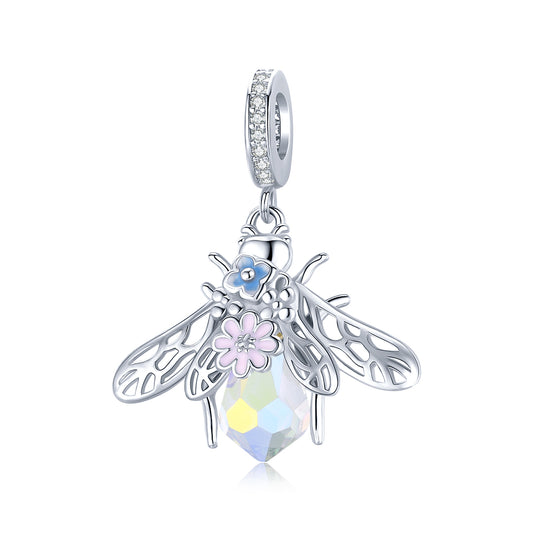 Élégant Charm Pendentif Abeille Colorée