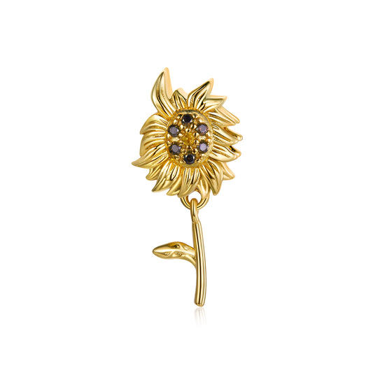 Charm Pendentif Tournesol Doré