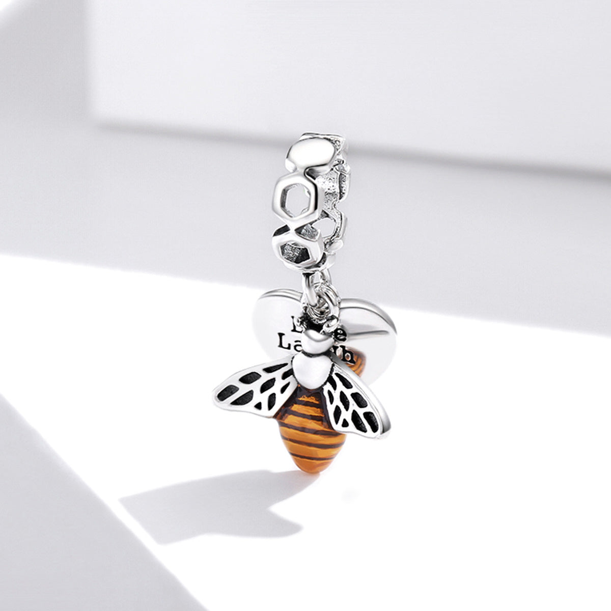 Charm Pendentif Animaux Abeille et Coeur