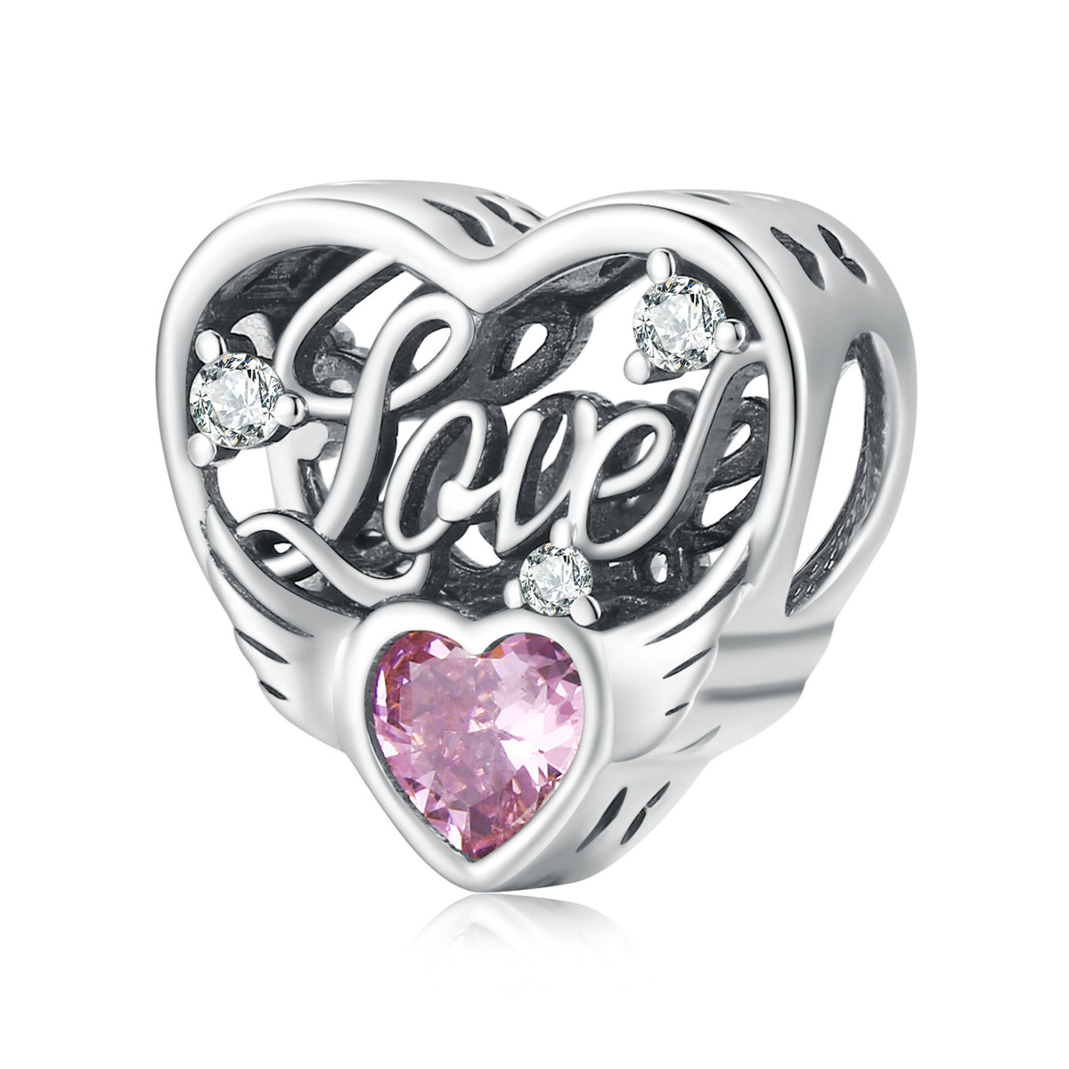 Charm Ailes en forme de coeur