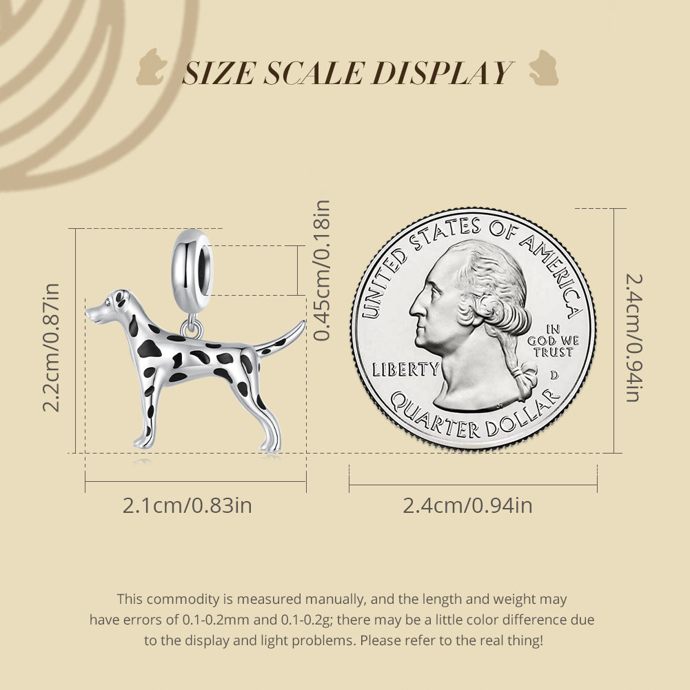 Charm Pendentif Animaux Dalmatiens en Argent Sterling