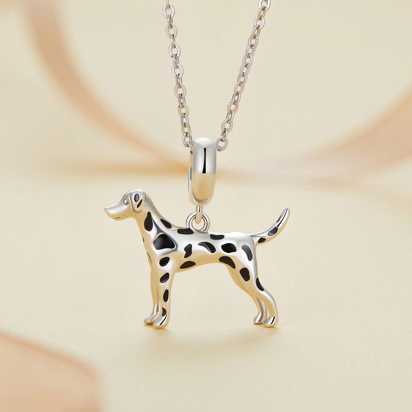 Charm Pendentif Animaux Dalmatiens en Argent Sterling