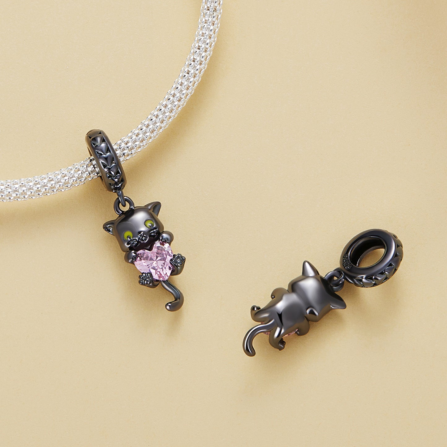 Charm Pendentif Animaux Chat Noir