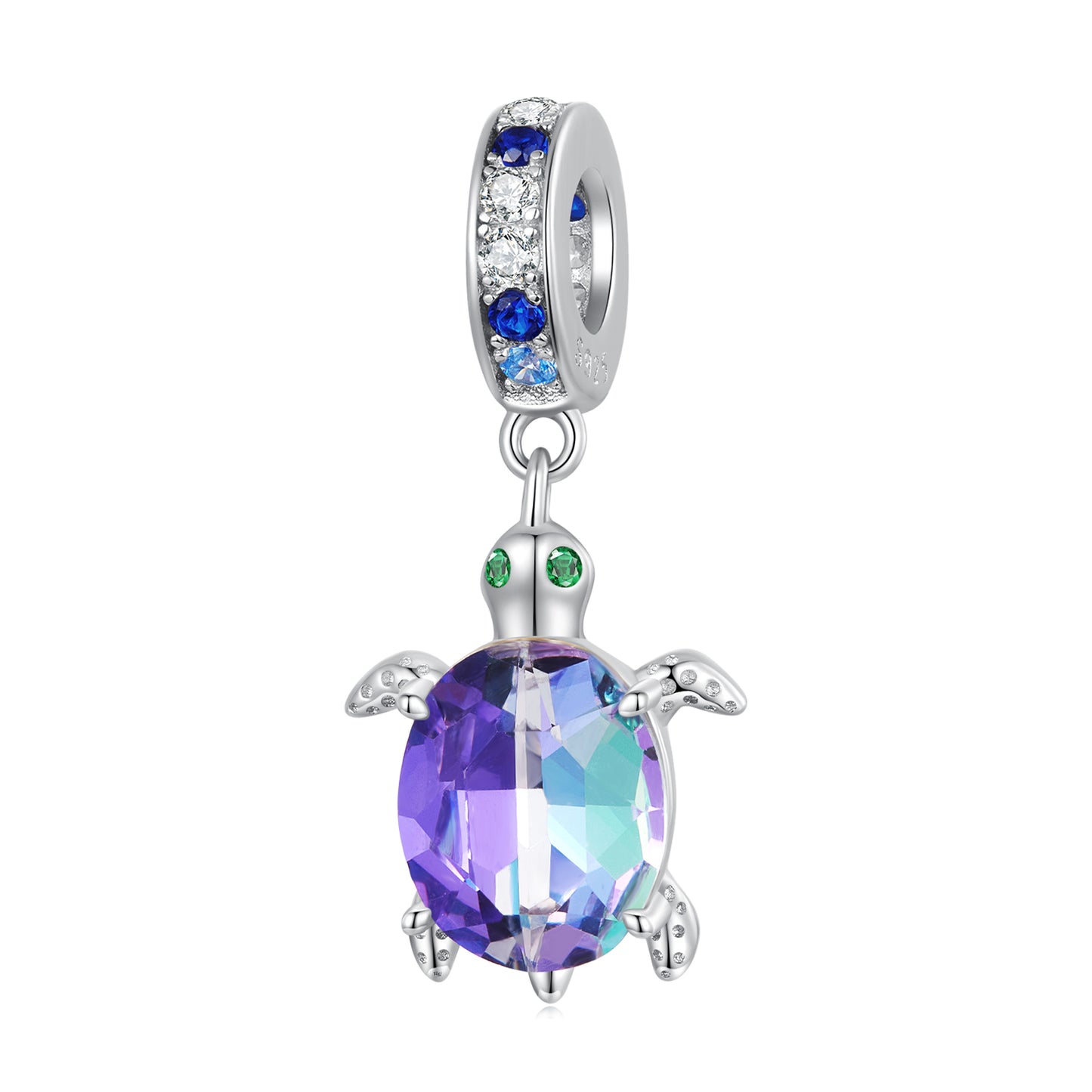 La vie marine- Charm Pendentif Animaux Océan Tortue Violet Irisé