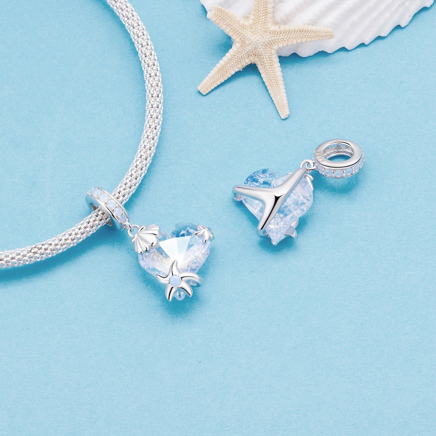 Charm Pendentif Animaux Océan Monde Sous-Marin Bleu