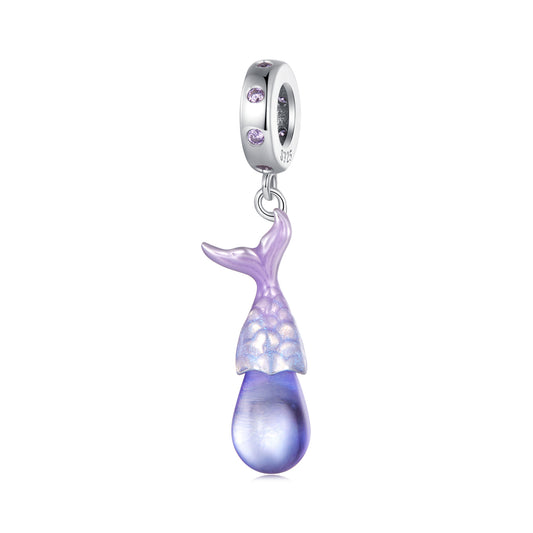 Charm Pendentif Océan Goutte Sirène Dégradé Violet