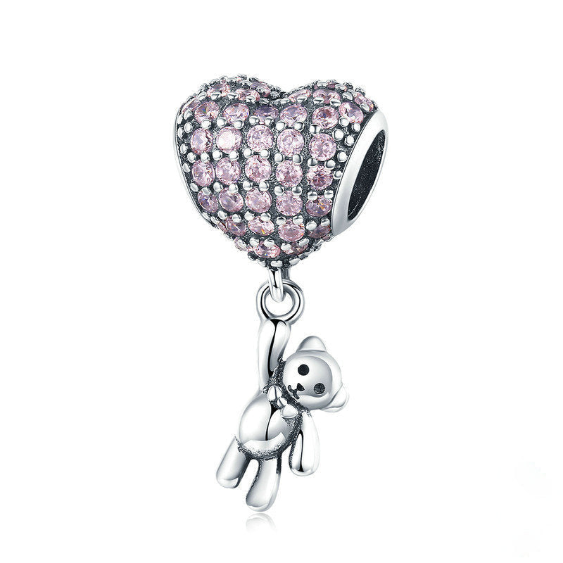 Bear And Balloon Sterling Silver Charm Bead-DUNALI