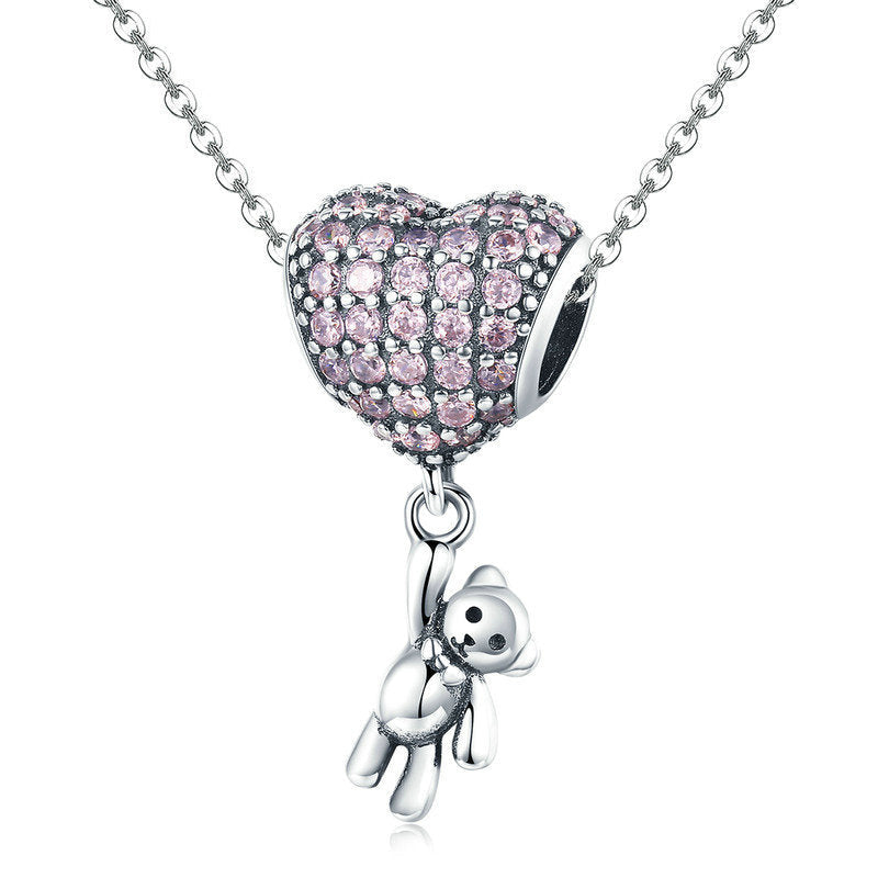 Perle de charme Animaux en argent sterling ours et ballon