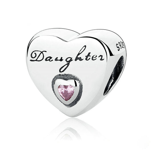 Best Friend Or Daught Sterling Silver Heart Charm Bead-DUNALI