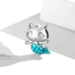 Charm animale in argento sterling con sirena gatto blu