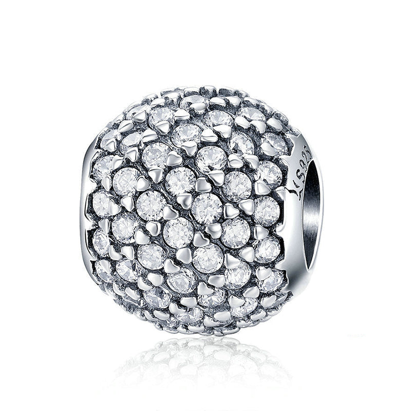 Perle de Charme Boule en Argent Sterling Brillant Glamour