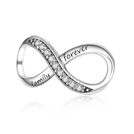 Charm in argento sterling Infinity Family Forever