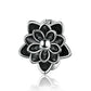 Charm in argento sterling fiore di loto nero