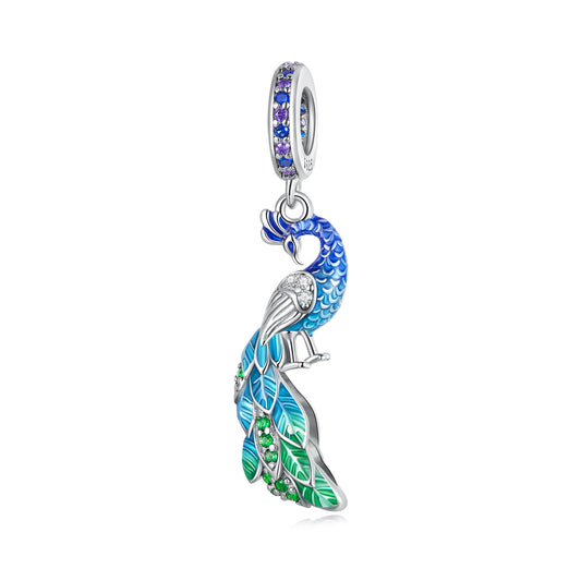 Pendentif Animaux Paon Bleu-vert Dégradé