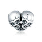 Cool Two Skulls Sterling Silver Heart Charm Bead-DUNALI
