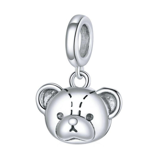 Simpatico ciondolo a forma di animale in argento sterling con orso