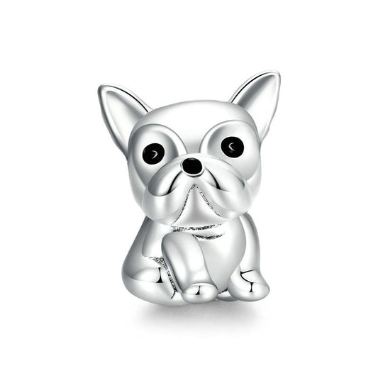 Carino Bulldog Sterling Silver Animal Charm Bead