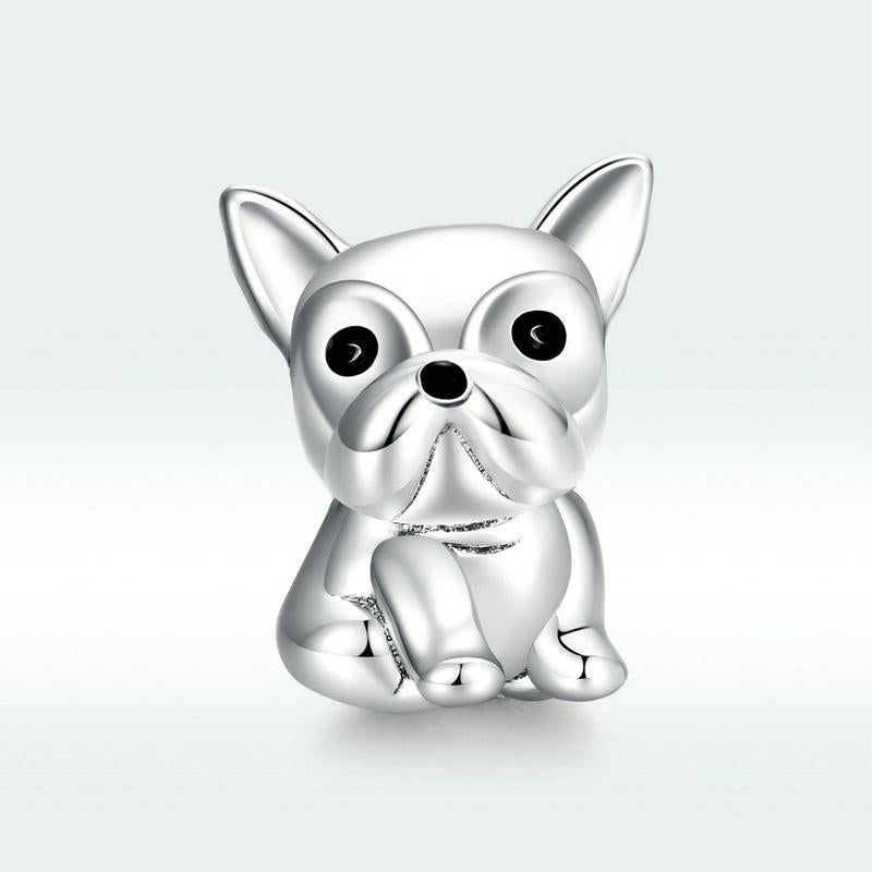 Carino Bulldog Sterling Silver Animal Charm Bead