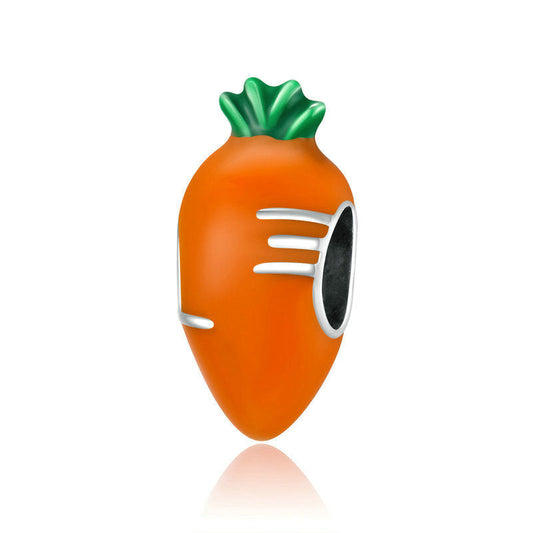 Cute Carrot Sterling Silver Handmade Charm Bead-DUNALI