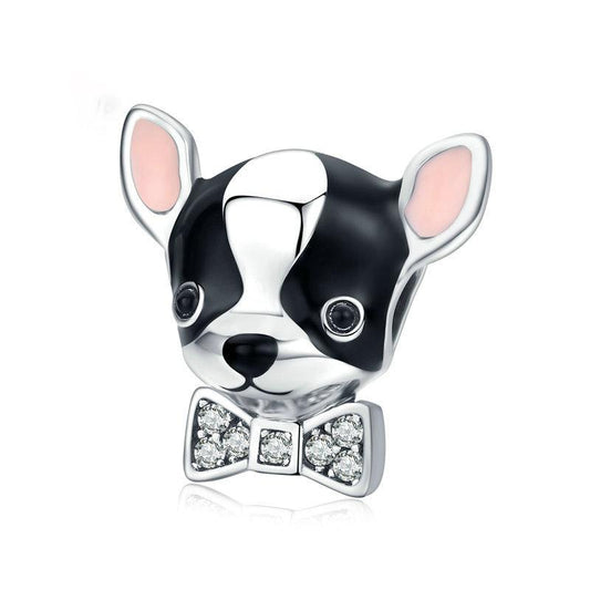 Mignon Chihuahua Argent Sterling Charm Animaux Perle