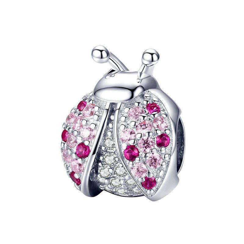 Charm Coccinelle Porte-bonheur Rose