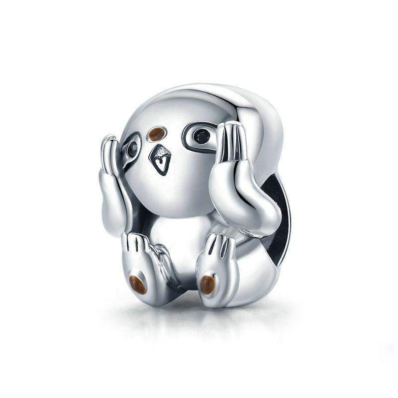 Mignon Sloth Argent Sterling Charm Animaux Perle