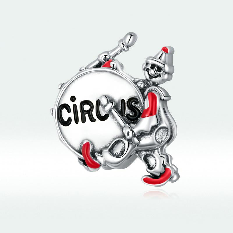 Drumming Clown En Argent Sterling Bracelet À Breloques Perle