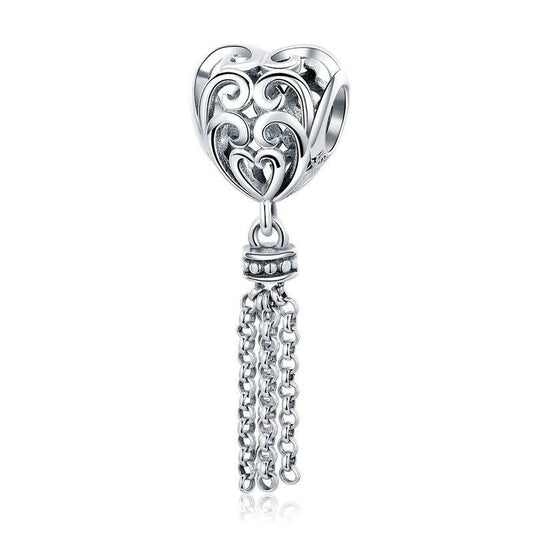 Elegante ciondolo a forma di cuore in argento sterling