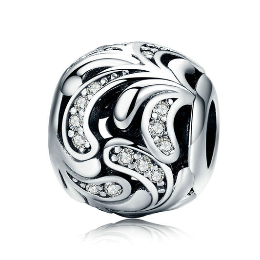 Gentle Blooming Sterling Silver Ball Charm Bead-DUNALI