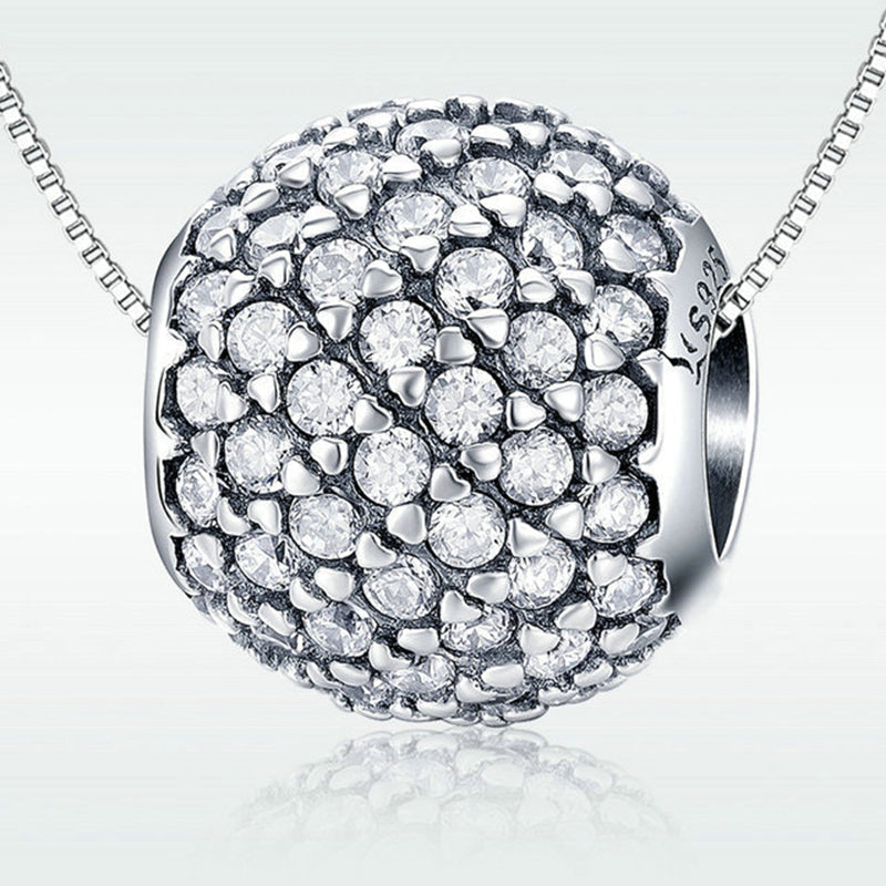 Perle de Charme Boule en Argent Sterling Brillant Glamour