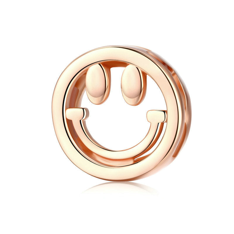 Hollow Smiley Rose Gold Handmade Charm Bead-DUNALI