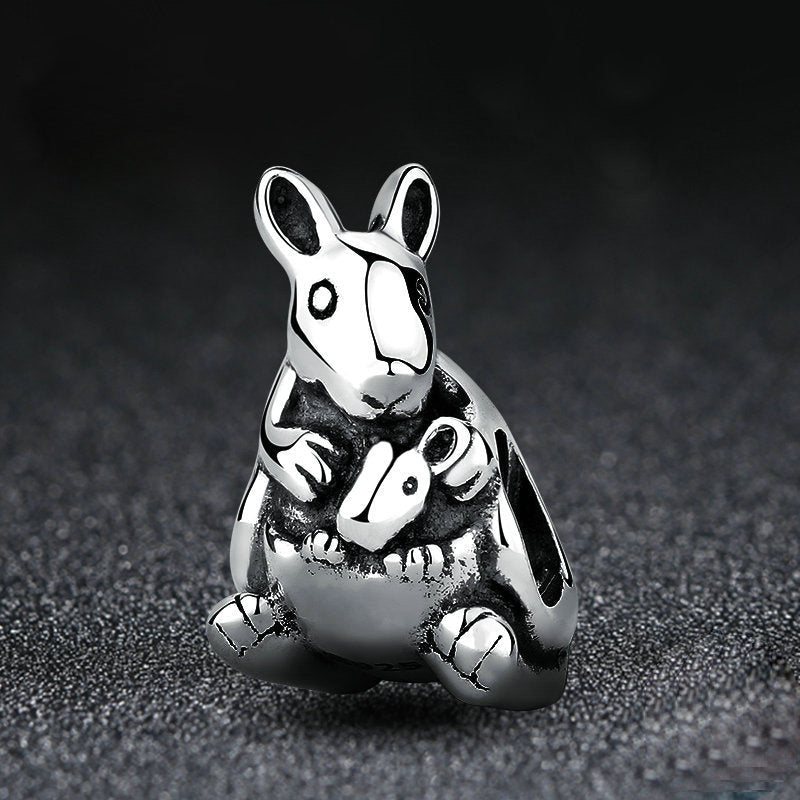 Charm Animaux Kangourou Maman et Bébé en Argent Sterling