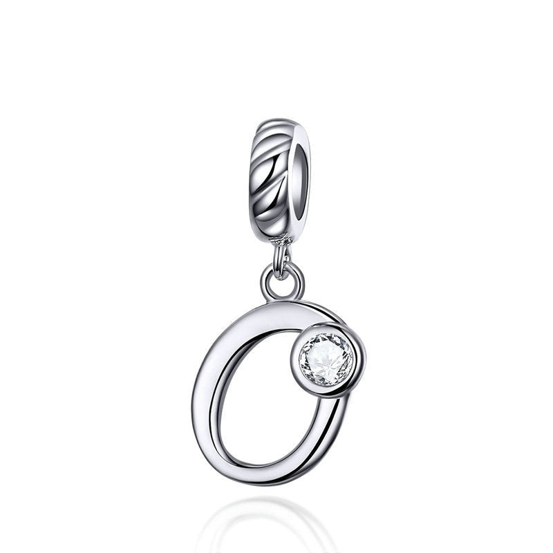 Letter O Sterling Silver Handmade Pendant Charm-DUNALI